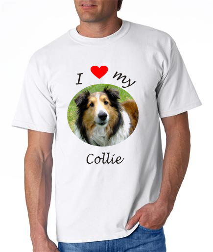 Dogs - Collie Picture on a Mens Shirt